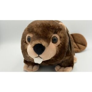 The Petting Zoo Wild Onez Beaver Plush 12"‎ Brown Stuffed Animal NWT